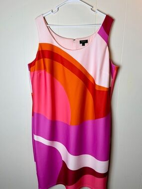 Maree Pour Toi Mod Pink & Orange  Sleeveless Mini Dress